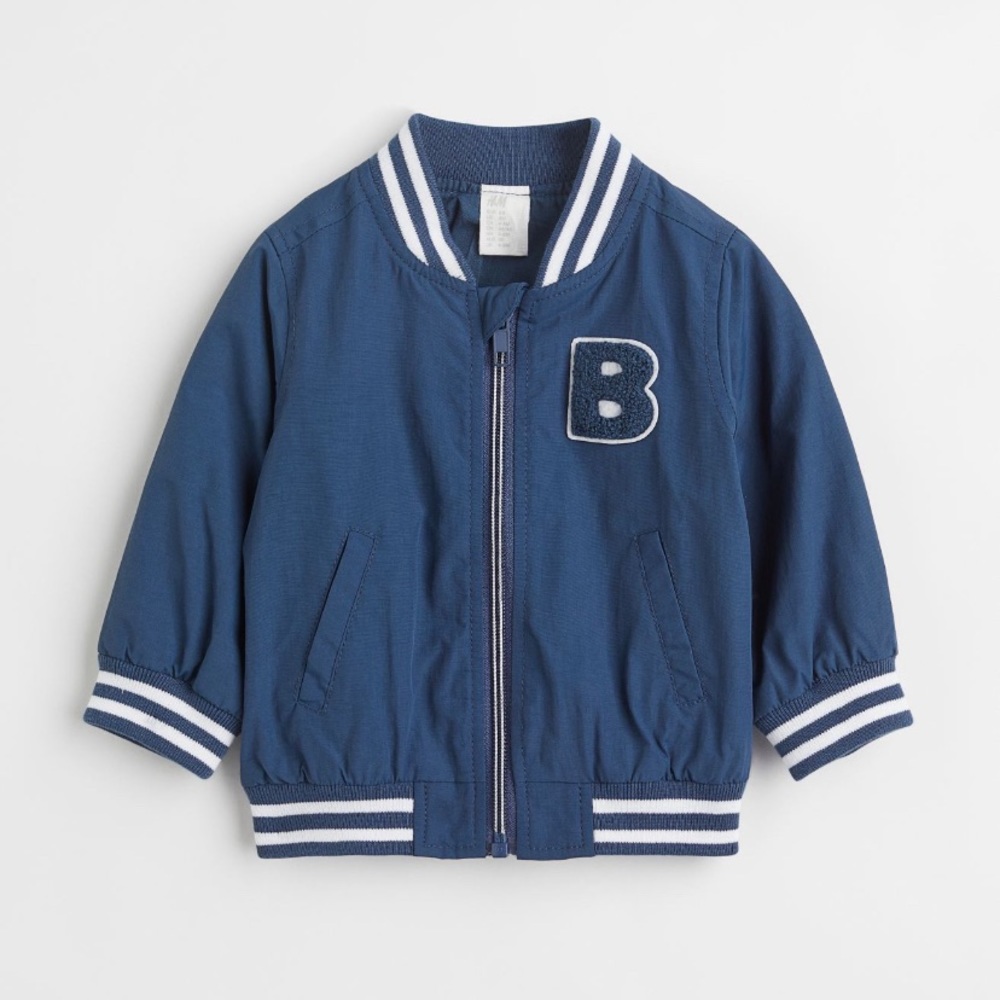 H&M 2T (1 1/2 - 2T) Baseball Jacket Dark Blue toddler baby